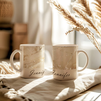 Personalized Marble Effect Coffee Mug