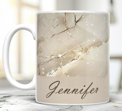 Personalized Marble Effect Coffee Mug