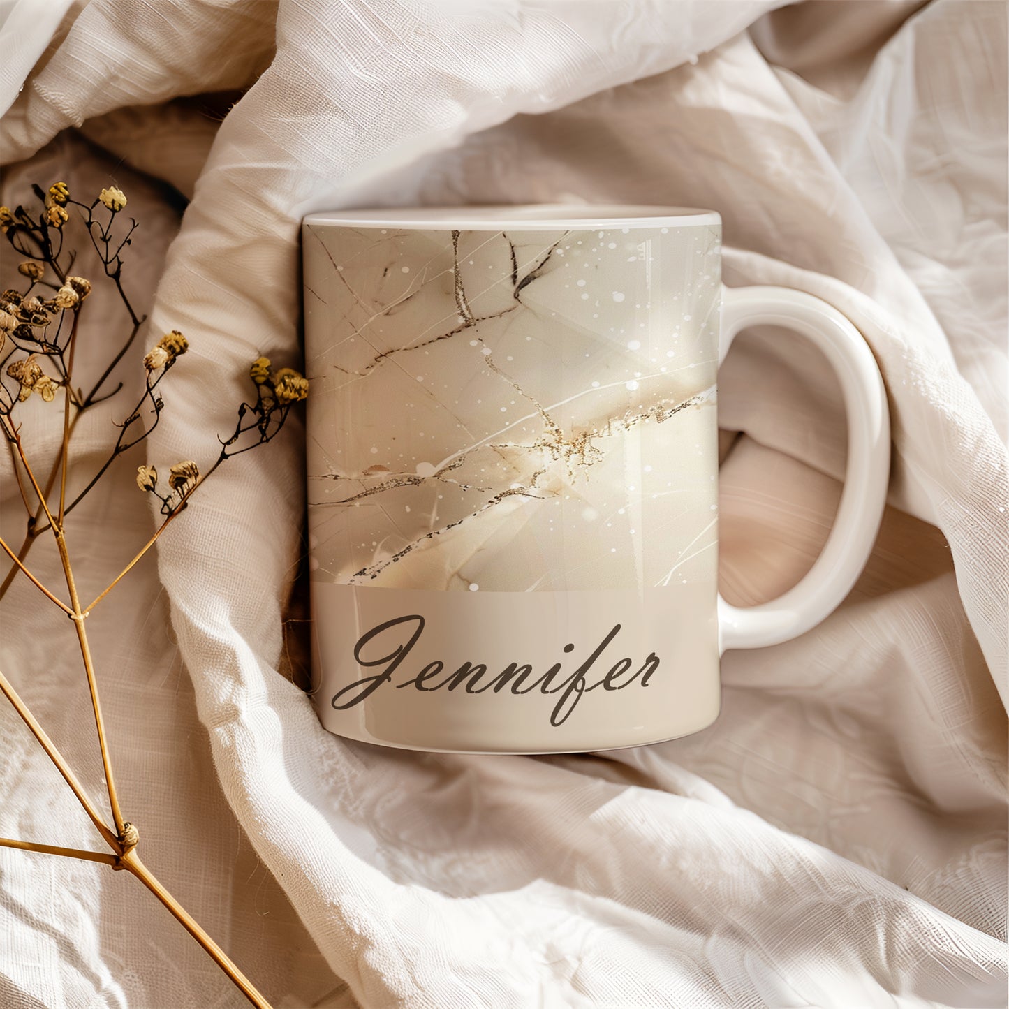 Personalized Marble Effect Coffee Mug