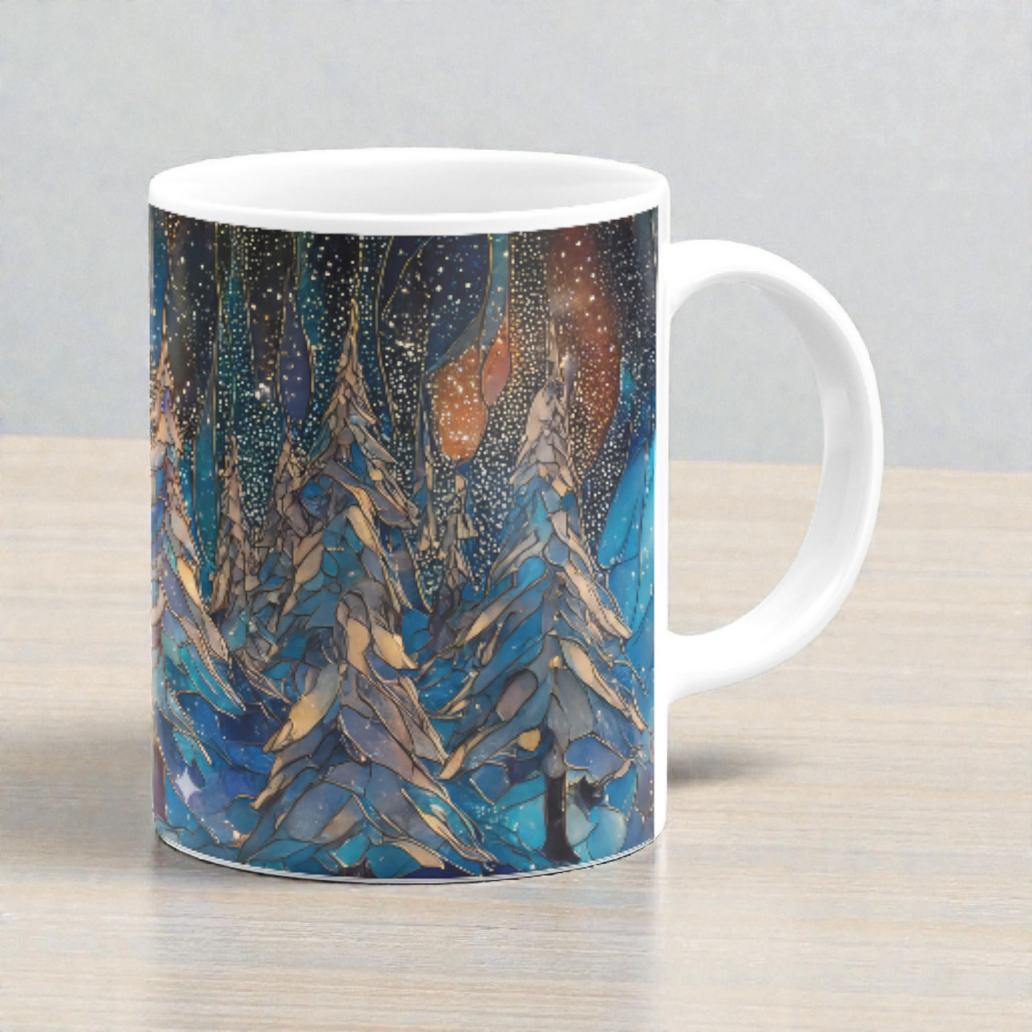 Christmas Wolf and Moon Mug